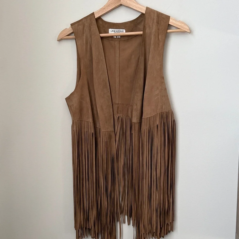 Lamarque Tan Suede Vest